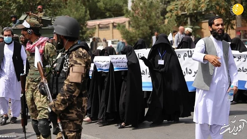 (تصاویر) تظاهرات زنان هوادار طالبان